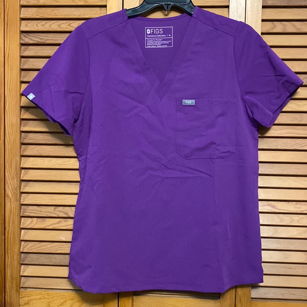 Figs Magic Purple Catrina Scrub Top